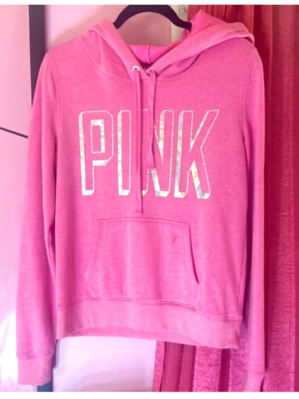 Y2k Vintage Victoria’s Secret PINK Pink Pullover Hoodie Jacket Women’s Small